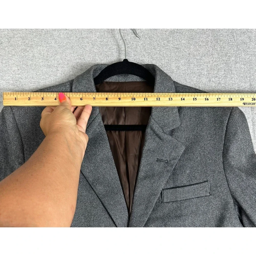 Unbranded Blazer Elbow Patches Mens 40R Small Grey Two Button‎ Sport Coat